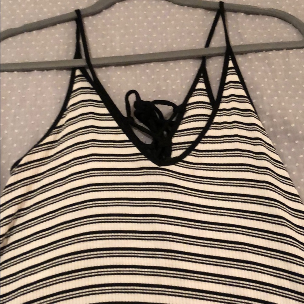 Cotton lace back mini dress